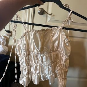 Cream silk tank top!! NWOT